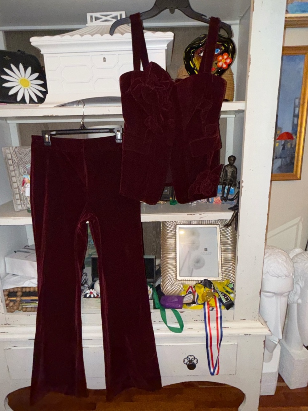 Muse by Marchesa sz 4 velvet vest pants Laurel set - Picture 8 of 8